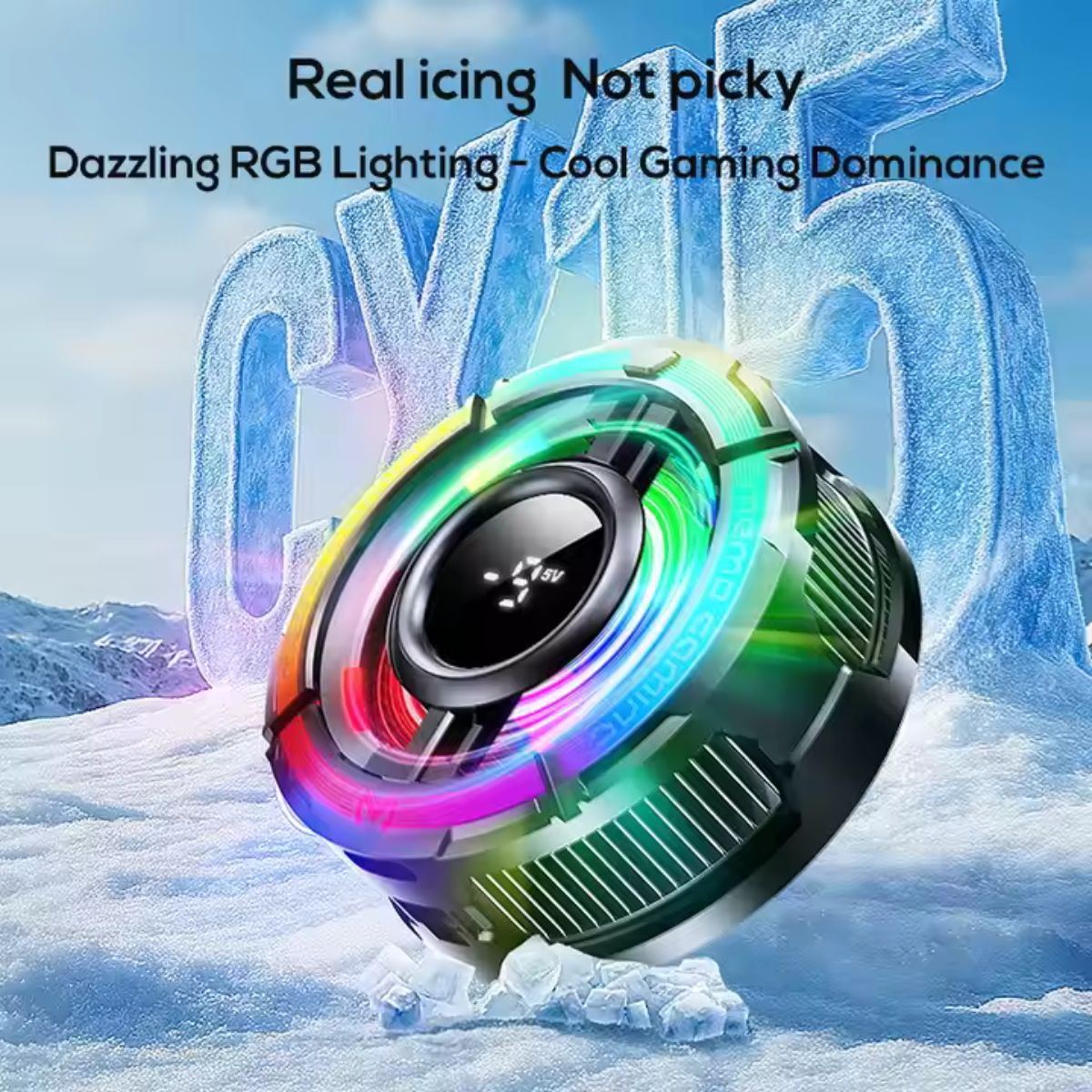 Memo CX15 Cooling Fan – RGB Mobile Gaming Radiator with Digital Temperature Display & Semiconductor Dual Cooling - Modern Wears