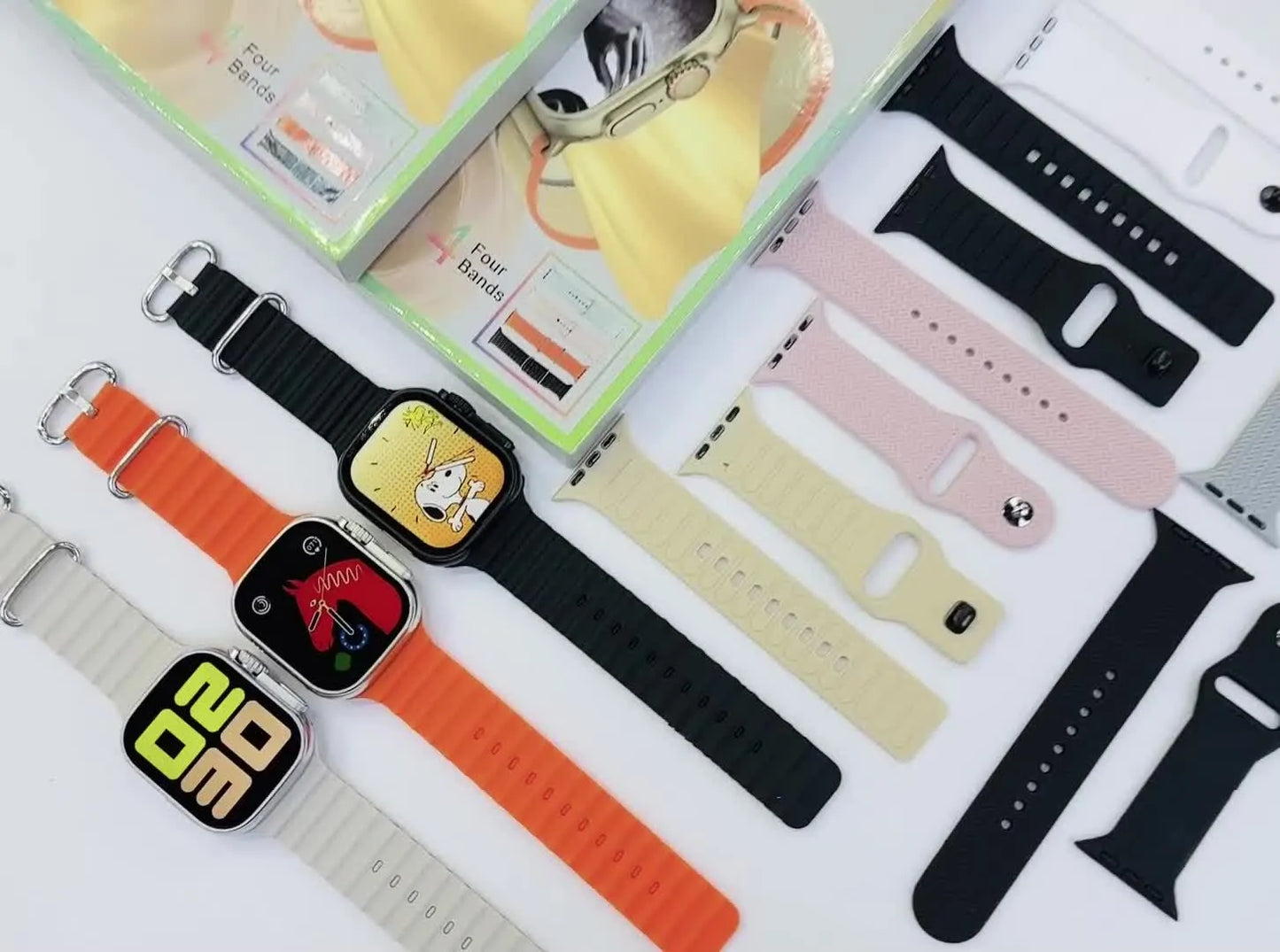 T20 Ultra 2 Smart watch 4 in 1 With 4 Straps