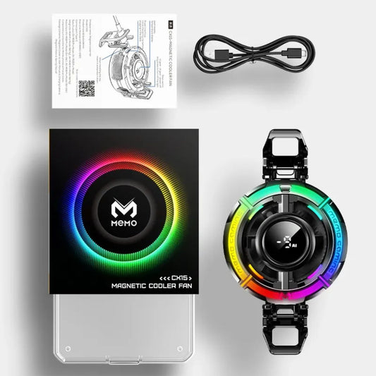 Memo CX15 Cooling Fan – RGB Mobile Gaming Radiator with Digital Temperature Display & Semiconductor Dual Cooling - Modern Wears