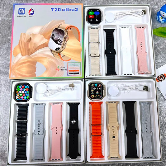 T20 Ultra 2 Smart watch 4 in 1 With 4 Straps