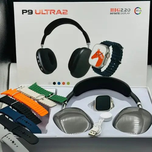 Headphone + Ultra 2 + 7 Strap Smart Watch 10-in-1 Combo